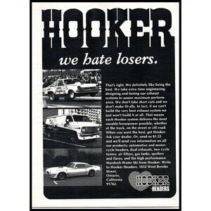 1975 Hooker Headers Vintage Print Ad Custom Van Trans Am Man Cave Wall Art 70s